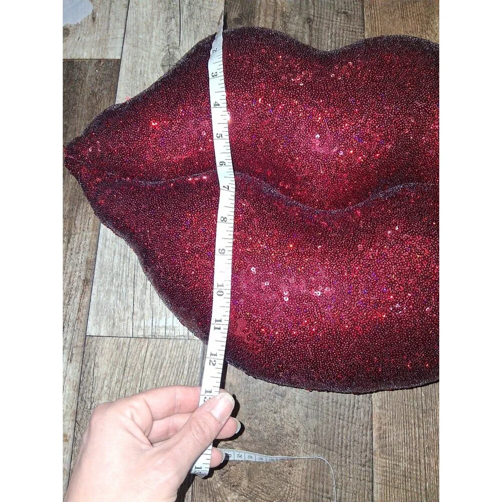 Isaac Mizrahi Red Lips Seaquin Throw Pillow